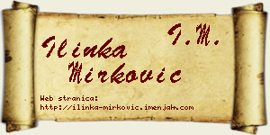 Ilinka Mirković vizit kartica